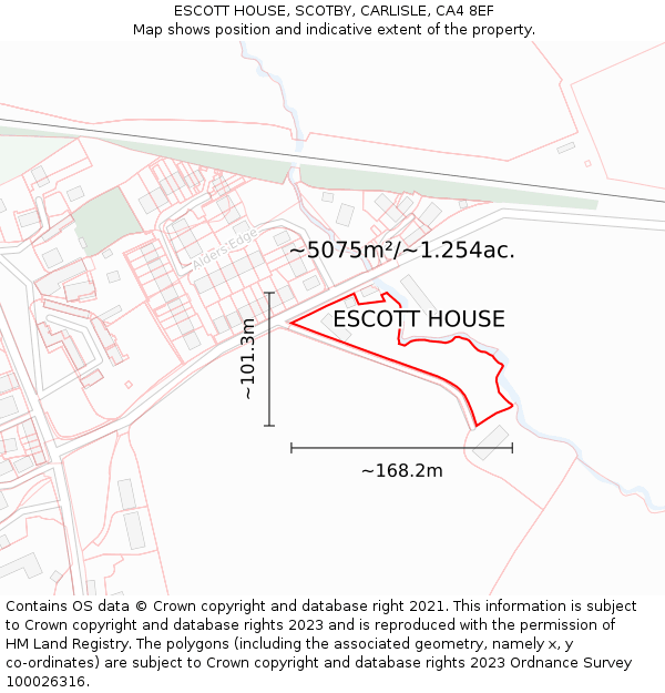 ESCOTT HOUSE, SCOTBY, CARLISLE, CA4 8EF: Plot and title map