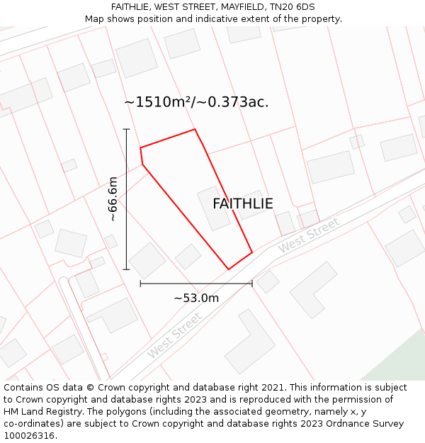 FAITHLIE, WEST STREET, MAYFIELD, TN20 6DS: Plot and title map