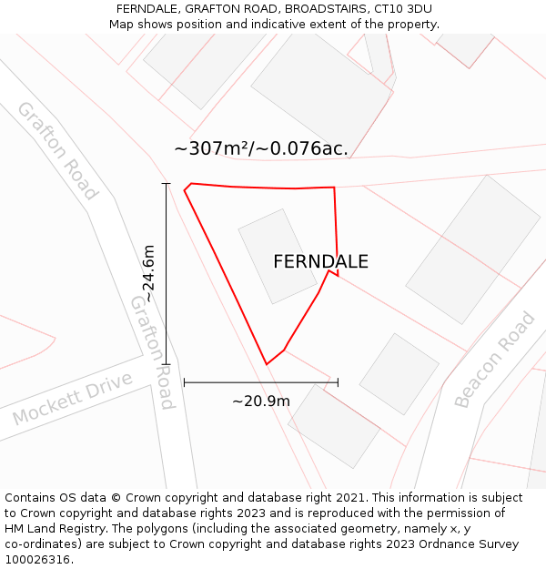 FERNDALE, GRAFTON ROAD, BROADSTAIRS, CT10 3DU: Plot and title map