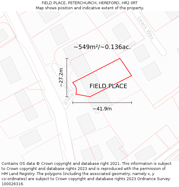 FIELD PLACE, PETERCHURCH, HEREFORD, HR2 0RT: Plot and title map