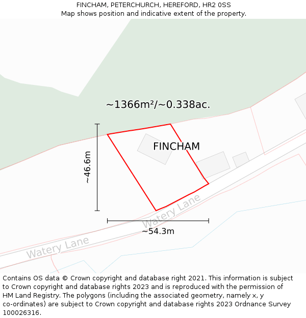 FINCHAM, PETERCHURCH, HEREFORD, HR2 0SS: Plot and title map