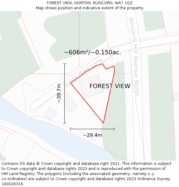 FOREST VIEW, NORTON, RUNCORN, WA7 1QZ: Plot and title map