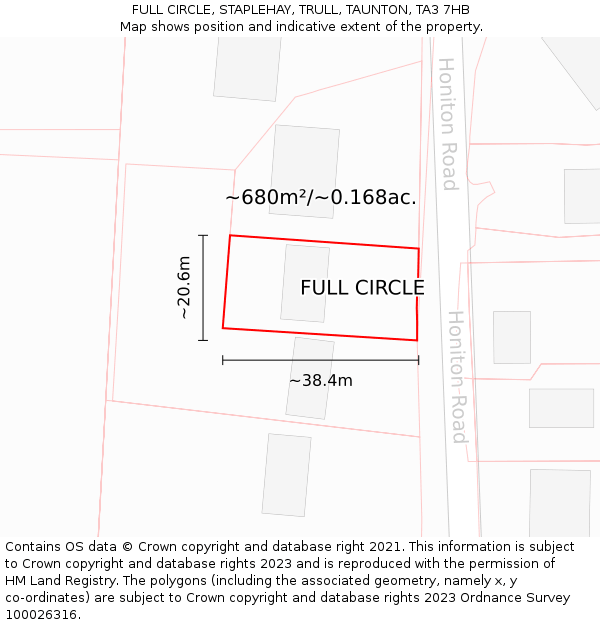 FULL CIRCLE, STAPLEHAY, TRULL, TAUNTON, TA3 7HB: Plot and title map