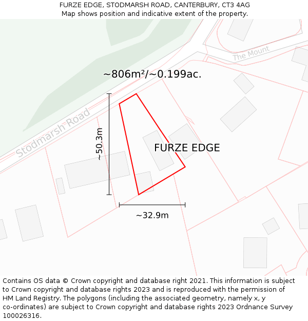 FURZE EDGE, STODMARSH ROAD, CANTERBURY, CT3 4AG: Plot and title map