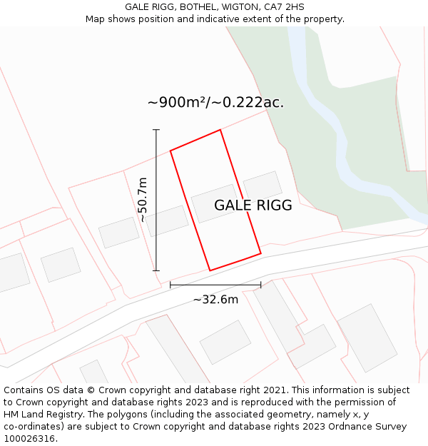 GALE RIGG, BOTHEL, WIGTON, CA7 2HS: Plot and title map