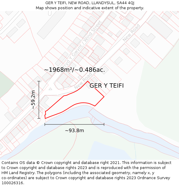 GER Y TEIFI, NEW ROAD, LLANDYSUL, SA44 4QJ: Plot and title map