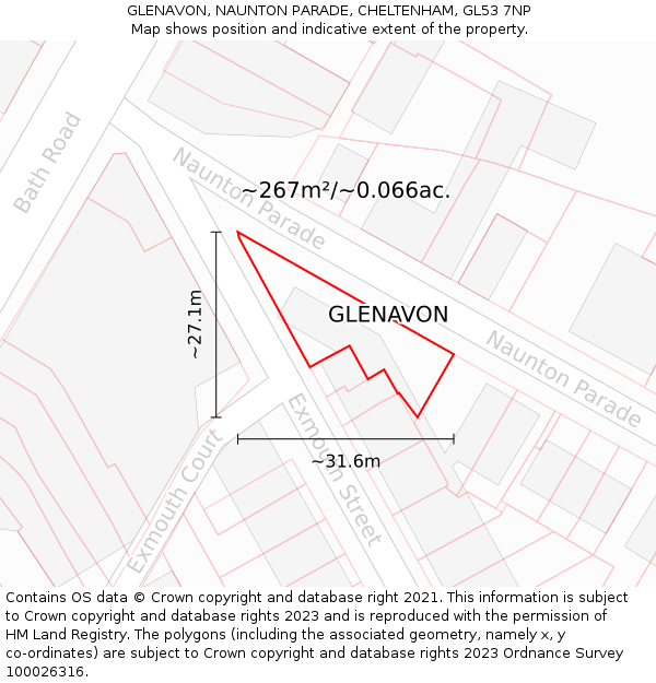 GLENAVON, NAUNTON PARADE, CHELTENHAM, GL53 7NP: Plot and title map