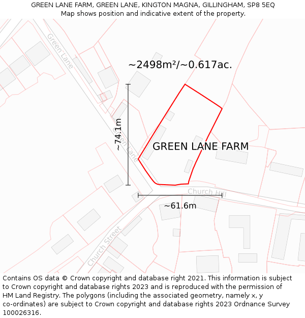 GREEN LANE FARM, GREEN LANE, KINGTON MAGNA, GILLINGHAM, SP8 5EQ: Plot and title map