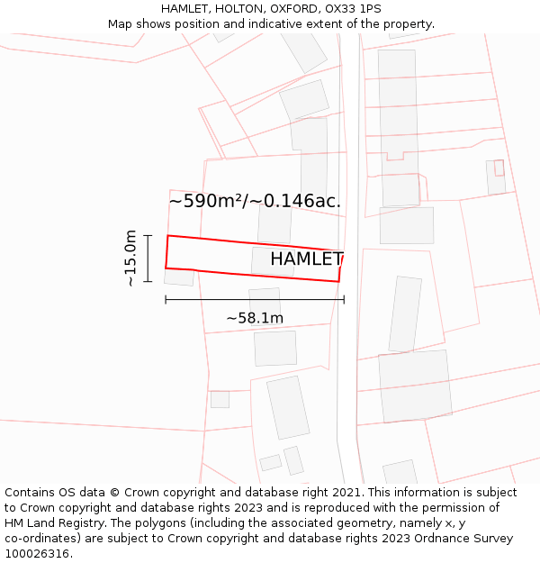 HAMLET, HOLTON, OXFORD, OX33 1PS: Plot and title map