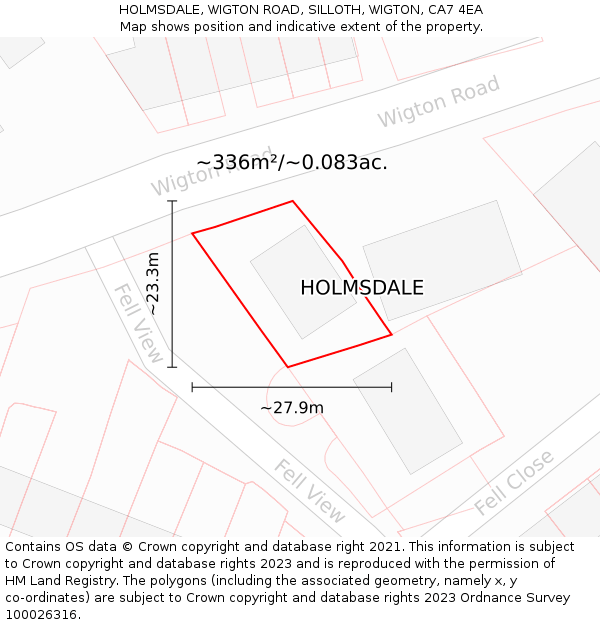 HOLMSDALE, WIGTON ROAD, SILLOTH, WIGTON, CA7 4EA: Plot and title map