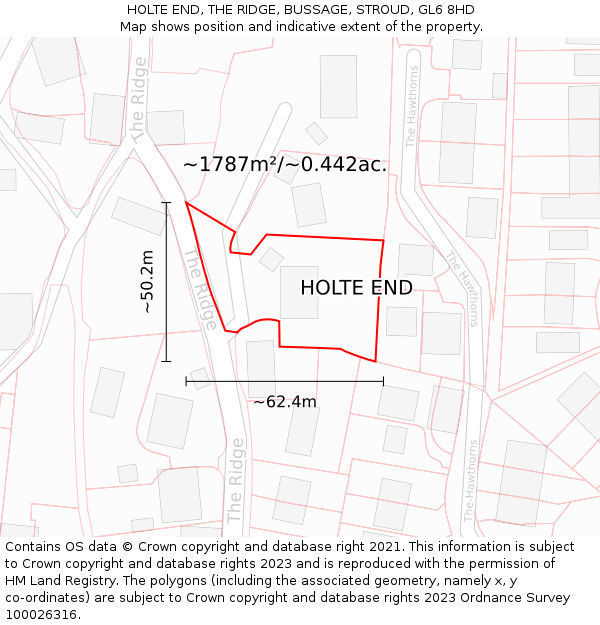 HOLTE END, THE RIDGE, BUSSAGE, STROUD, GL6 8HD: Plot and title map