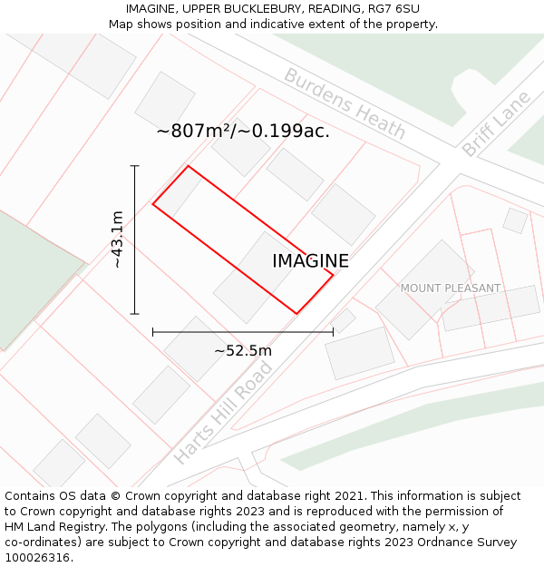 IMAGINE, UPPER BUCKLEBURY, READING, RG7 6SU: Plot and title map