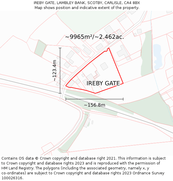 IREBY GATE, LAMBLEY BANK, SCOTBY, CARLISLE, CA4 8BX: Plot and title map