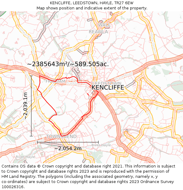 KENCLIFFE, LEEDSTOWN, HAYLE, TR27 6EW: Plot and title map