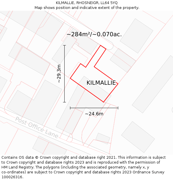 KILMALLIE, RHOSNEIGR, LL64 5YQ: Plot and title map