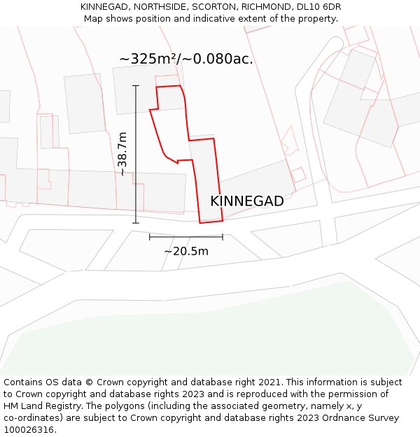 KINNEGAD, NORTHSIDE, SCORTON, RICHMOND, DL10 6DR: Plot and title map