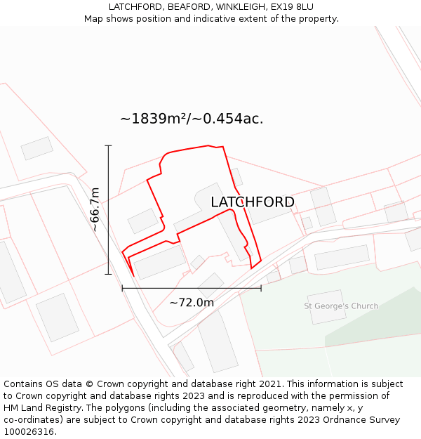 LATCHFORD, BEAFORD, WINKLEIGH, EX19 8LU: Plot and title map