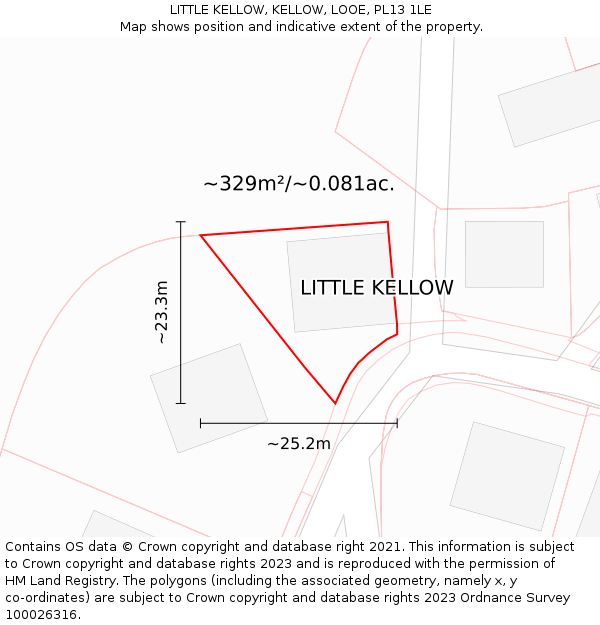 LITTLE KELLOW, KELLOW, LOOE, PL13 1LE: Plot and title map