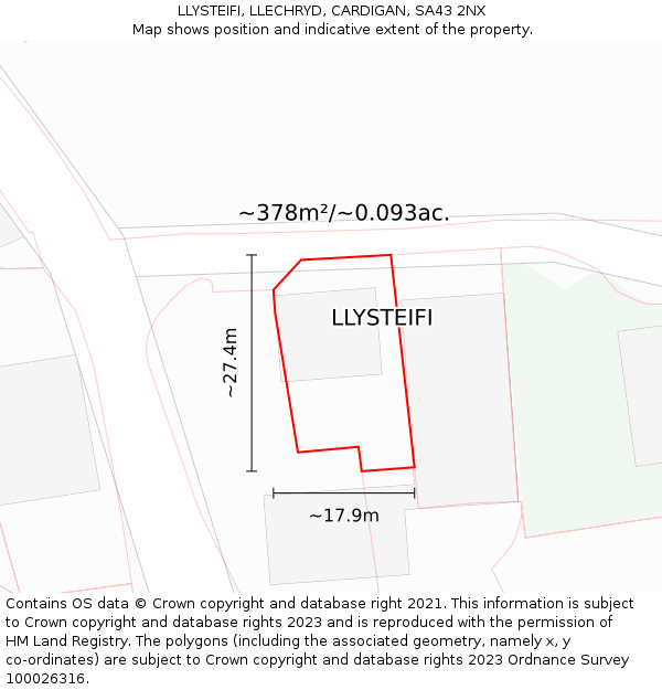 LLYSTEIFI, LLECHRYD, CARDIGAN, SA43 2NX: Plot and title map