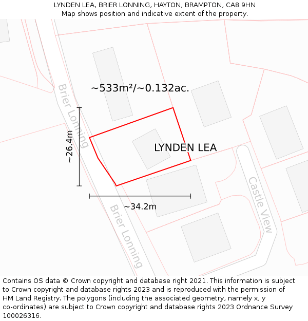 LYNDEN LEA, BRIER LONNING, HAYTON, BRAMPTON, CA8 9HN: Plot and title map