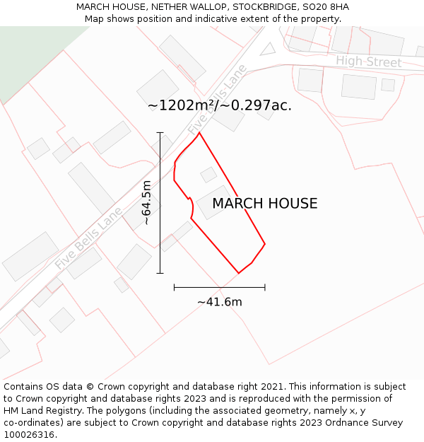 MARCH HOUSE, NETHER WALLOP, STOCKBRIDGE, SO20 8HA: Plot and title map