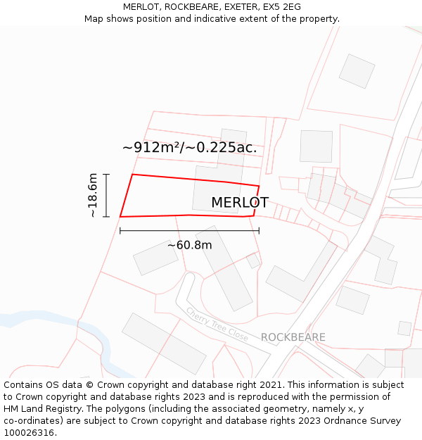 MERLOT, ROCKBEARE, EXETER, EX5 2EG: Plot and title map