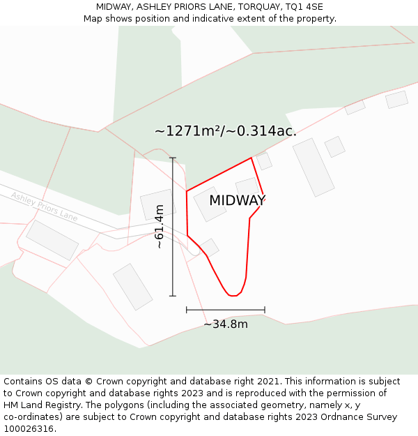 MIDWAY, ASHLEY PRIORS LANE, TORQUAY, TQ1 4SE: Plot and title map