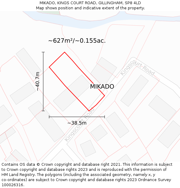 MIKADO, KINGS COURT ROAD, GILLINGHAM, SP8 4LD: Plot and title map