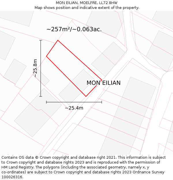 MON EILIAN, MOELFRE, LL72 8HW: Plot and title map