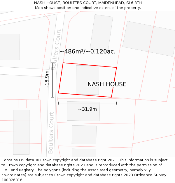 NASH HOUSE, BOULTERS COURT, MAIDENHEAD, SL6 8TH: Plot and title map