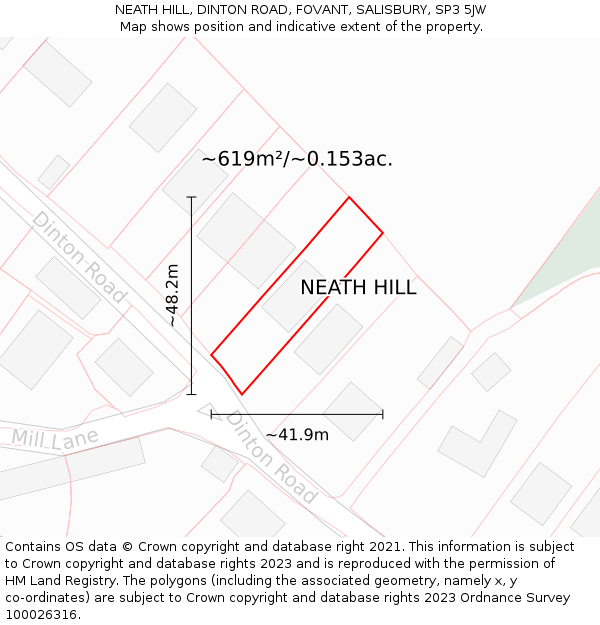 NEATH HILL, DINTON ROAD, FOVANT, SALISBURY, SP3 5JW: Plot and title map