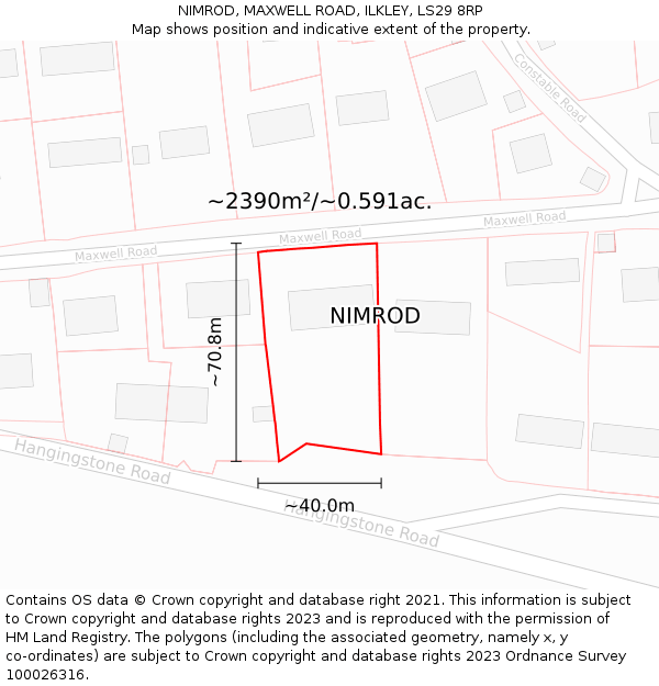 NIMROD, MAXWELL ROAD, ILKLEY, LS29 8RP: Plot and title map