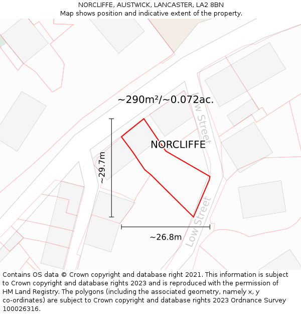 NORCLIFFE, AUSTWICK, LANCASTER, LA2 8BN: Plot and title map