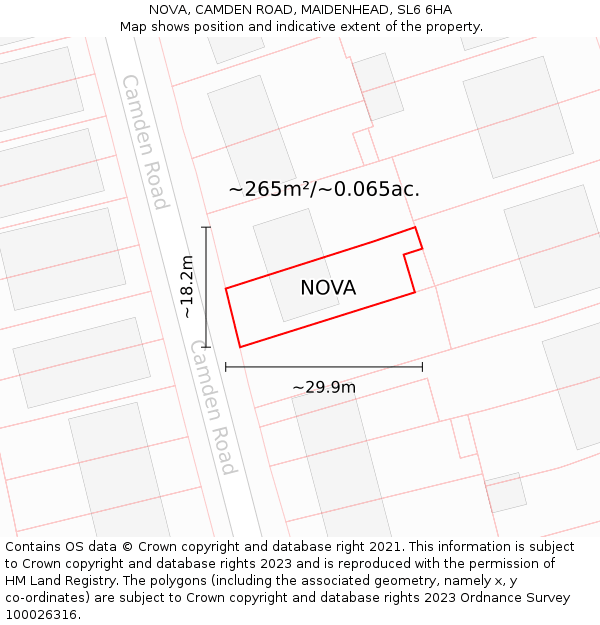 NOVA, CAMDEN ROAD, MAIDENHEAD, SL6 6HA: Plot and title map