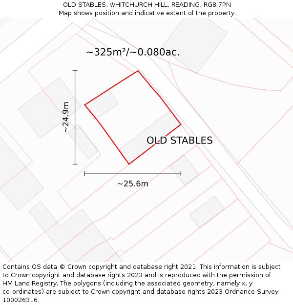 OLD STABLES, WHITCHURCH HILL, READING, RG8 7PN: Plot and title map