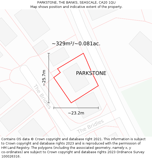 PARKSTONE, THE BANKS, SEASCALE, CA20 1QU: Plot and title map