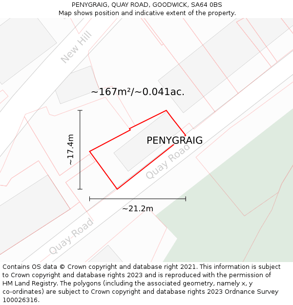 PENYGRAIG, QUAY ROAD, GOODWICK, SA64 0BS: Plot and title map