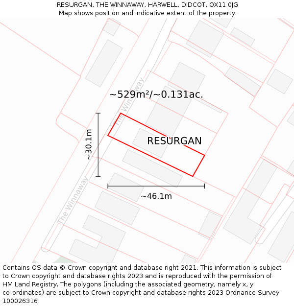 RESURGAN, THE WINNAWAY, HARWELL, DIDCOT, OX11 0JG: Plot and title map