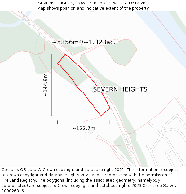 SEVERN HEIGHTS, DOWLES ROAD, BEWDLEY, DY12 2RG: Plot and title map