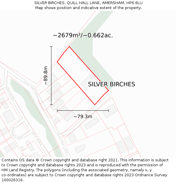 SILVER BIRCHES, QUILL HALL LANE, AMERSHAM, HP6 6LU: Plot and title map