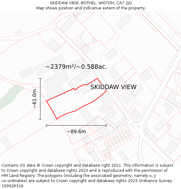 SKIDDAW VIEW, BOTHEL, WIGTON, CA7 2JG: Plot and title map