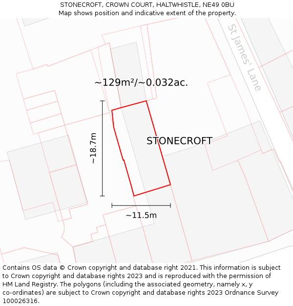 STONECROFT, CROWN COURT, HALTWHISTLE, NE49 0BU: Plot and title map