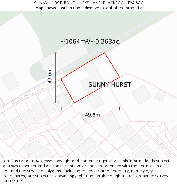 SUNNY HURST, ROUGH HEYS LANE, BLACKPOOL, FY4 5AG: Plot and title map