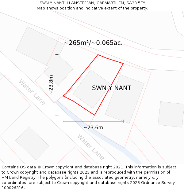 SWN Y NANT, LLANSTEFFAN, CARMARTHEN, SA33 5EY: Plot and title map