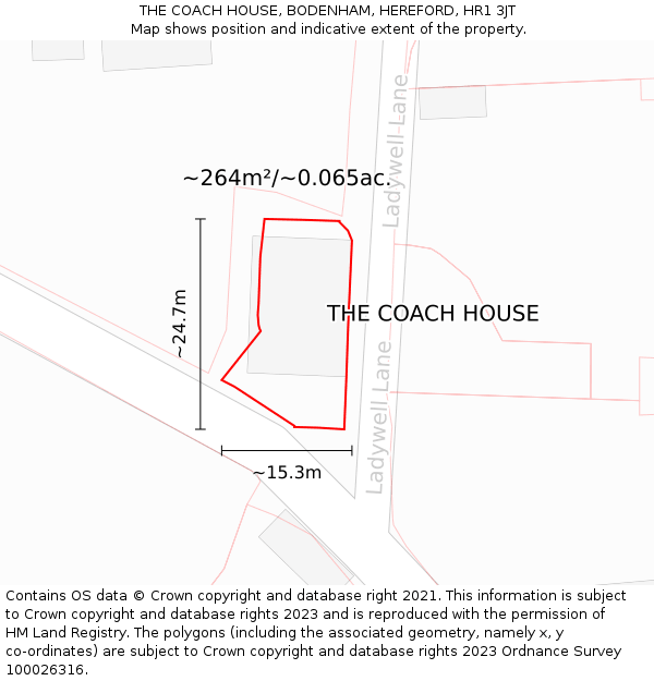 THE COACH HOUSE, BODENHAM, HEREFORD, HR1 3JT: Plot and title map