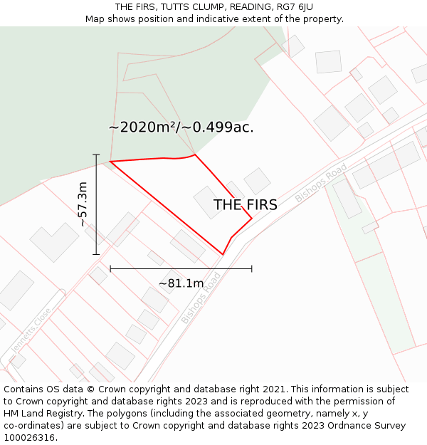 THE FIRS, TUTTS CLUMP, READING, RG7 6JU: Plot and title map