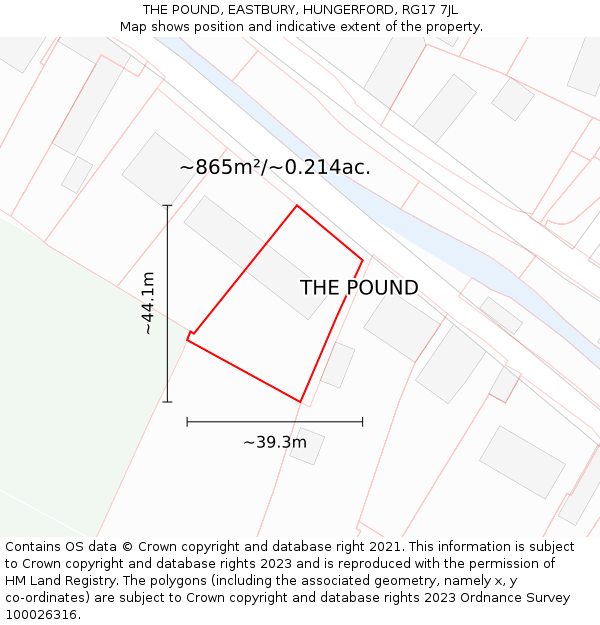 THE POUND, EASTBURY, HUNGERFORD, RG17 7JL: Plot and title map