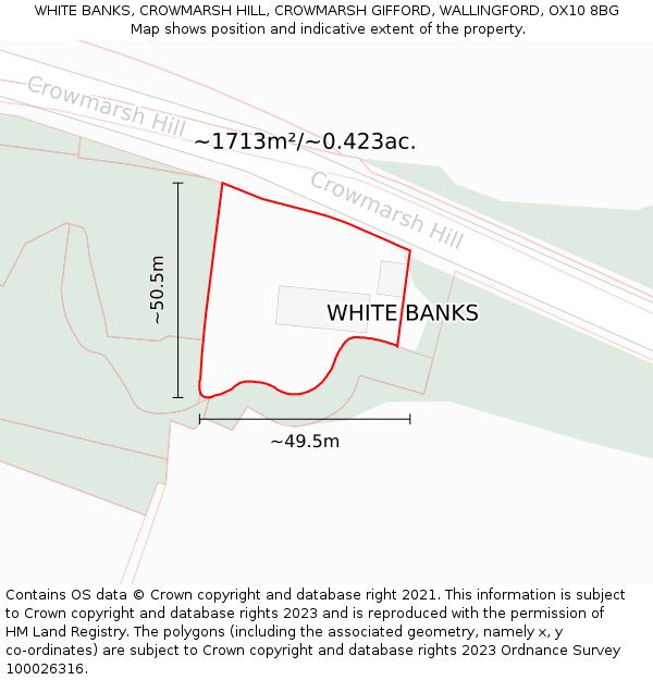 WHITE BANKS, CROWMARSH HILL, CROWMARSH GIFFORD, WALLINGFORD, OX10 8BG: Plot and title map