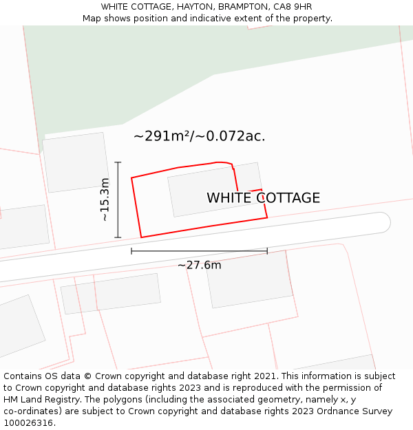 WHITE COTTAGE, HAYTON, BRAMPTON, CA8 9HR: Plot and title map