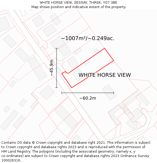 WHITE HORSE VIEW, SESSAY, THIRSK, YO7 3BE: Plot and title map